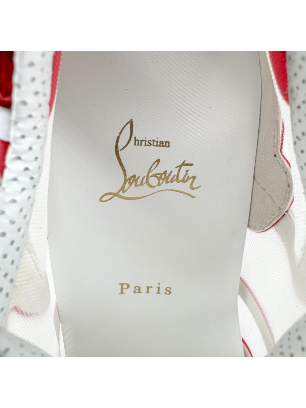 Christian Louboutin Sharkina Sneakers White Red Shark Size 37 US 7 Women's - Picture 13 of 15